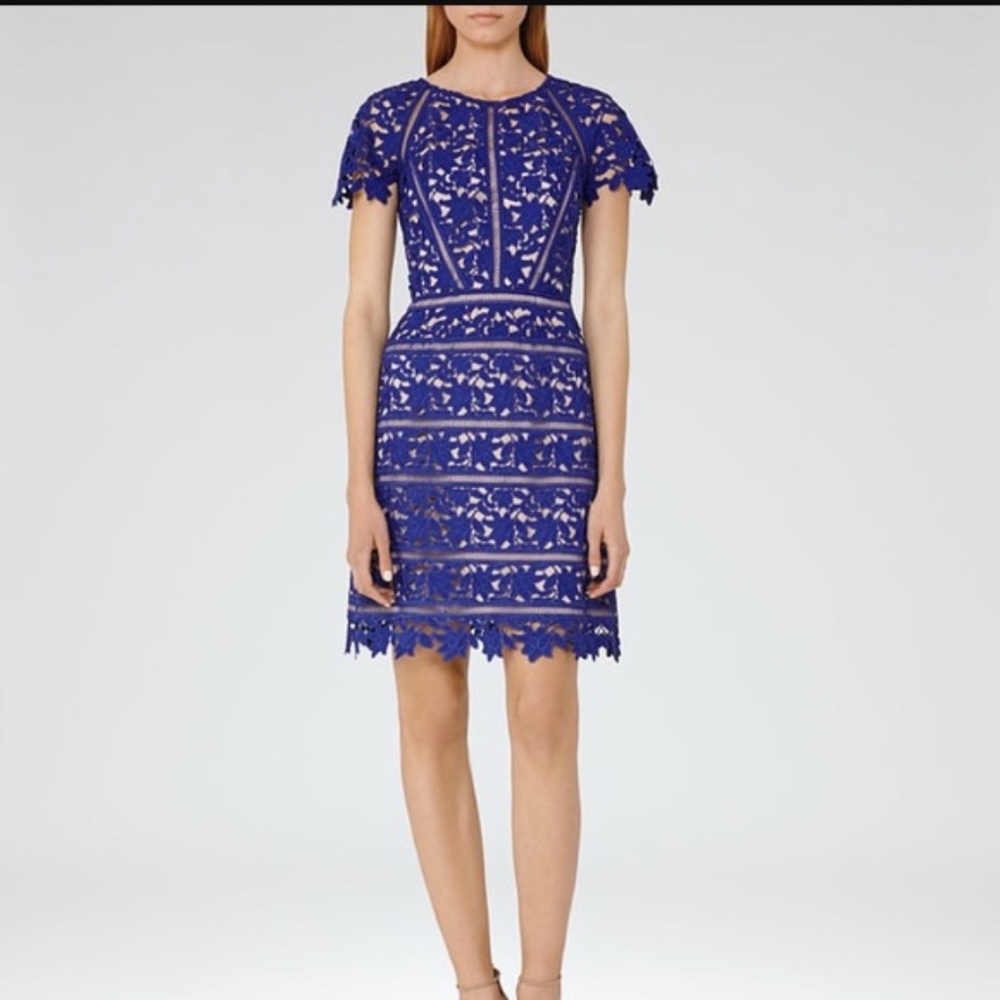 Reiss Orchid Dress Sapphire Blue Size 0